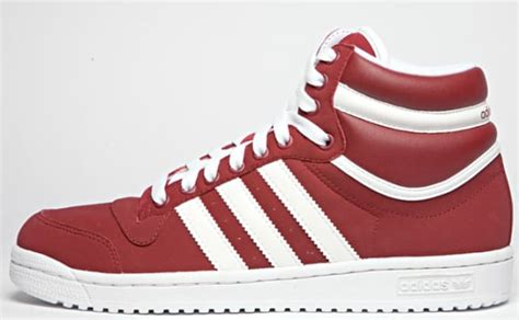 burgundy high top adidas